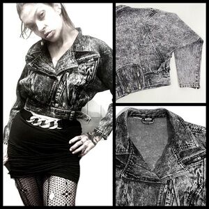 80’S ACID-WASHED CROP DENIM JACKET!